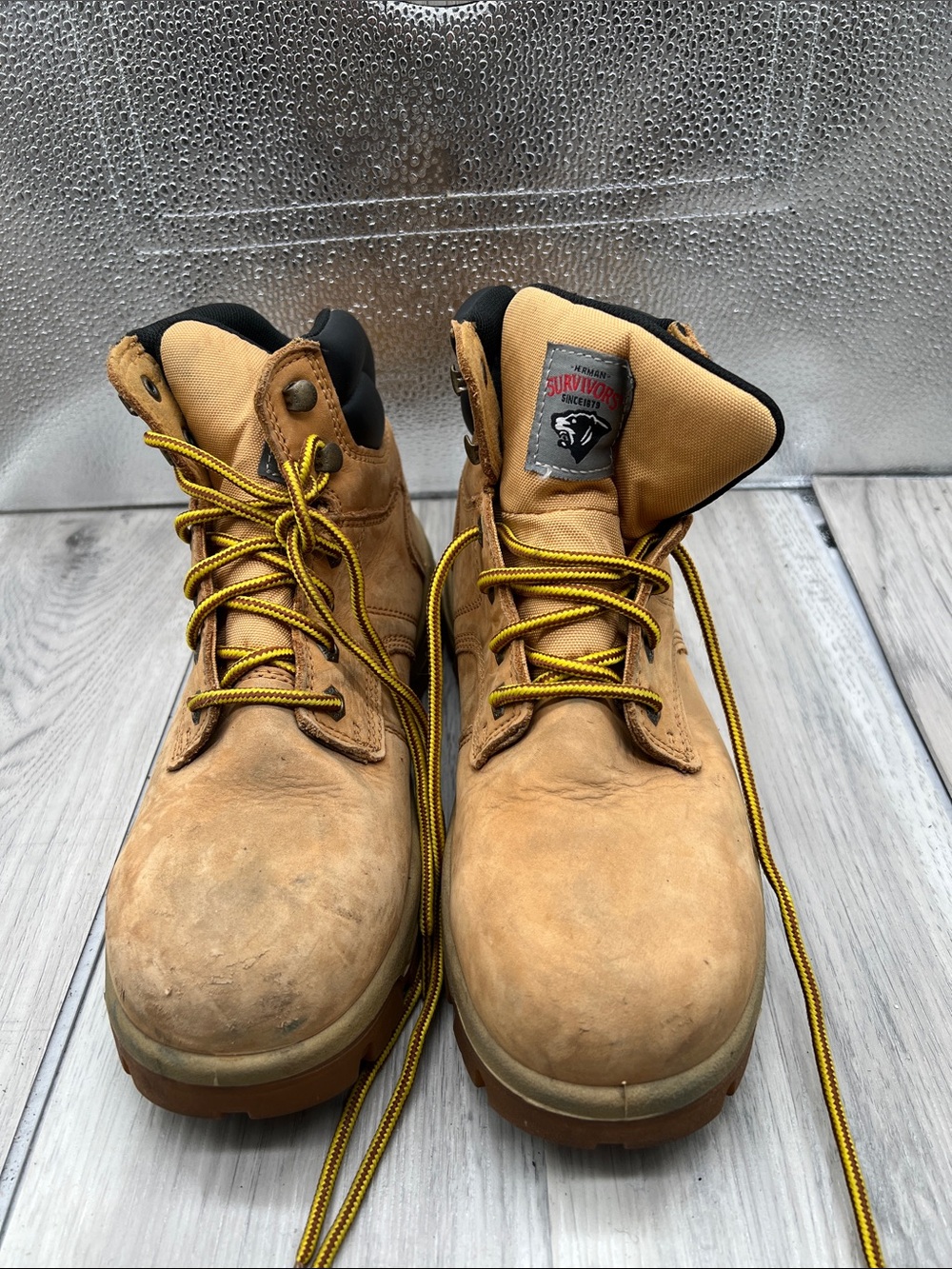 Men's Herman Survivors Steel Toe Waterproof Leather Work Boots 7Wide